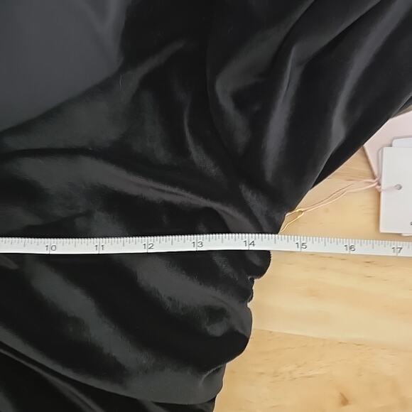 NWT Rachel Parcell Black Velvet Dress Size Small Ruched Bodycon Whimsygoth 90s - Picture 6 of 10